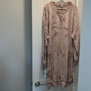 Tie dye long sleeve sweatshirt dress